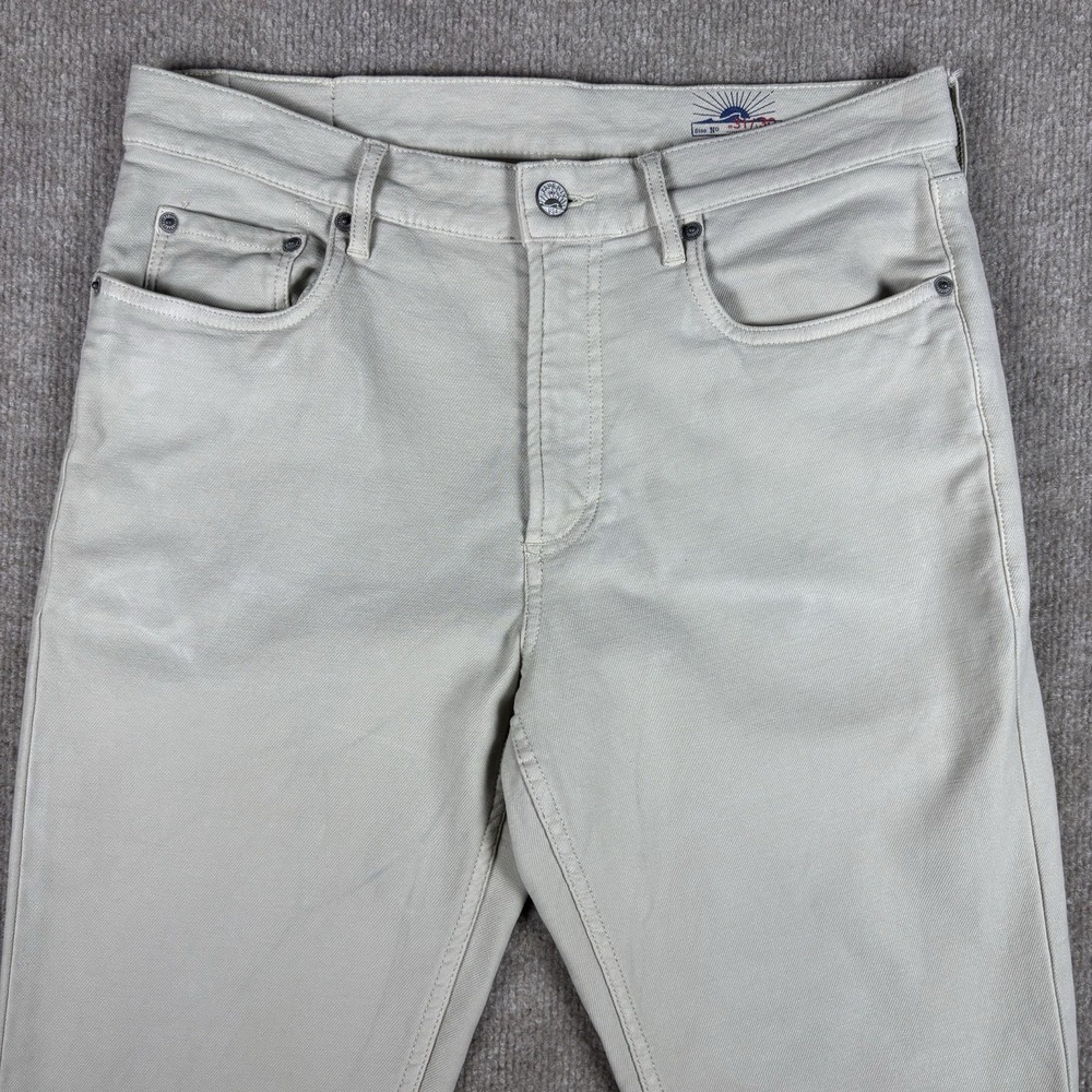 Faherty Stretch 5 Pocket Pants Mens 31x30 Light Khaki Beige Straight Casual